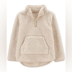 Carter’s Faux-Sherpa-Fleece Pullover Sweater 5T Cold Weather Warm Fuzzy Cream